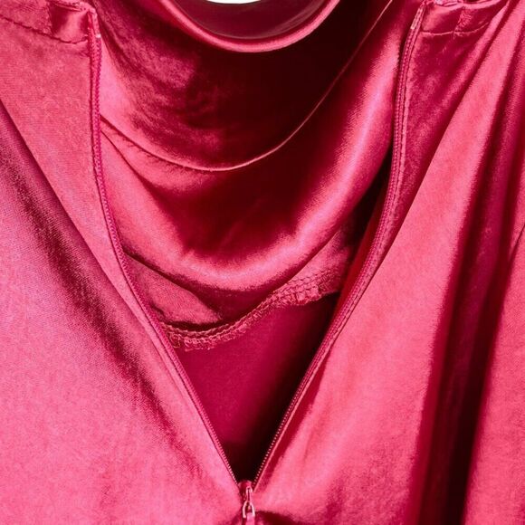 Lioness | Walk The Line Magenta Satin Cowl Neck Maxi Dress Size M | NWT - Picture 12 of 12